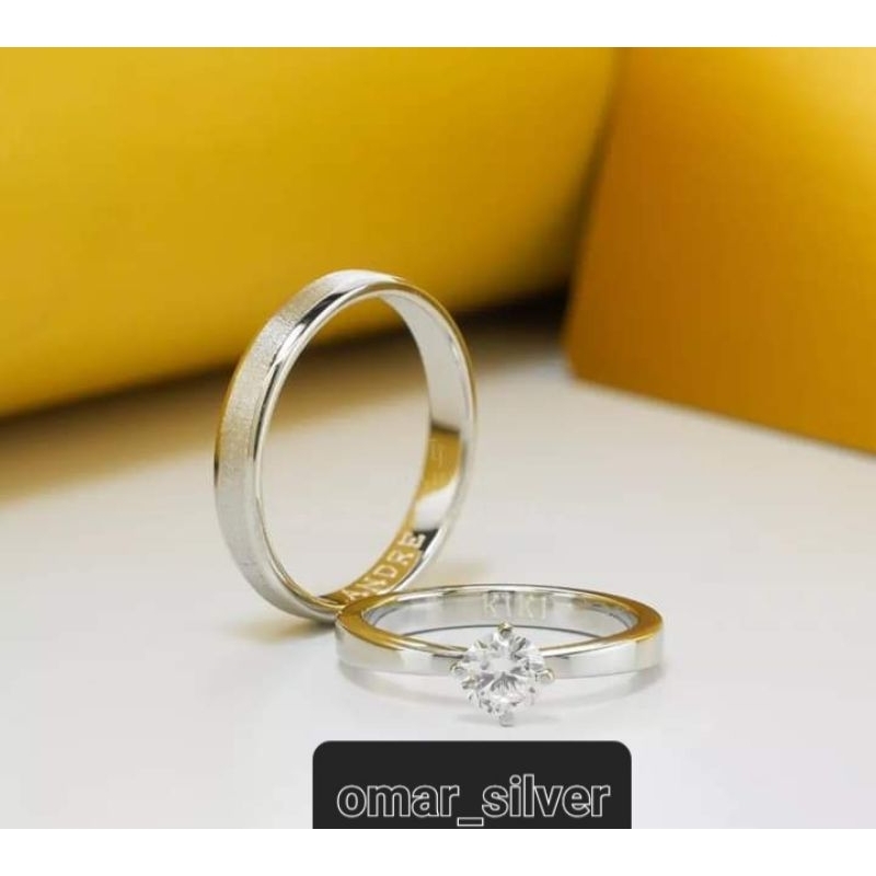 cincin couple perak free ukir nama + box