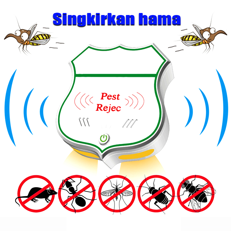 Ultrasonik Pengusir Tikus Serangga / Kelelawar / Nyamuk / Lalat / Tikus / Kecoak & Hama Lainnya Peng