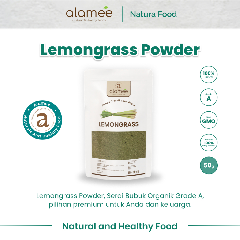 

ALAMEE Bubuk Sereh Lemongrass Powder Bumbu Dapur Organik Serai Murni Asli Seasoning 50 Gram