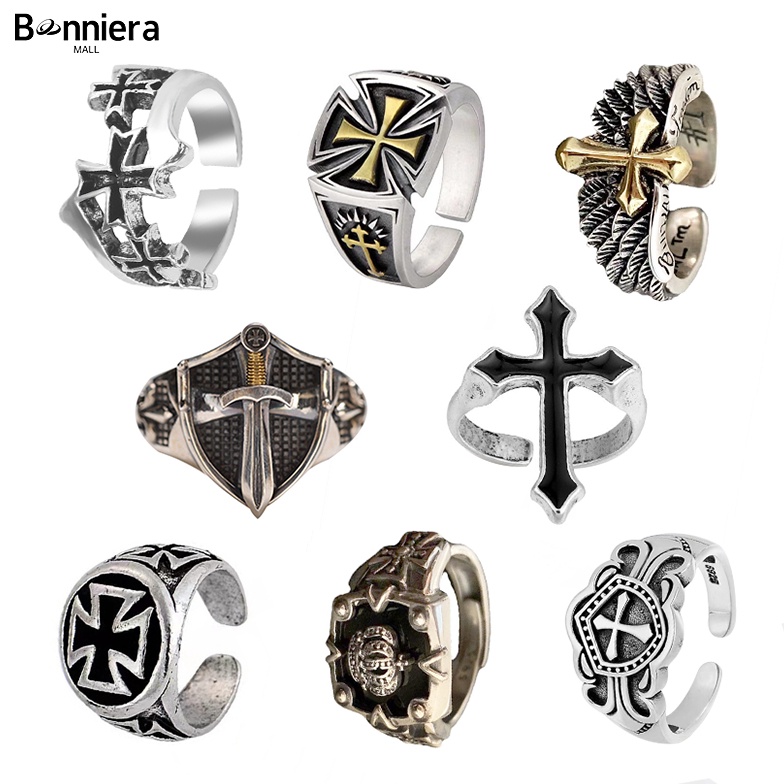 Limited Product MurahCODCincin SalibCincin Cross HitamCincin Retro PriaCincin Titanium Pria Punk Gay