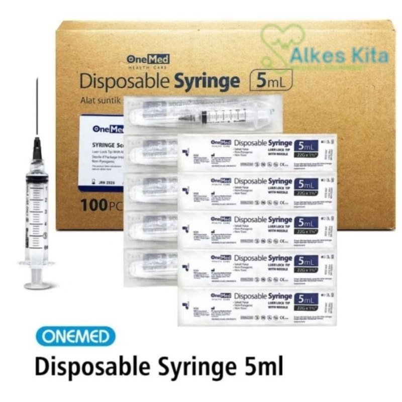 Spuit 5cc Onemed // Syringe 5ml Onemed // Suntikan 5cc (Box)