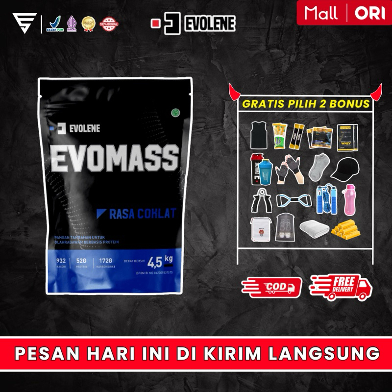 Evolene Evomass Susu Protein Otot Penambah Berat Badan 10 lbs (4500g)