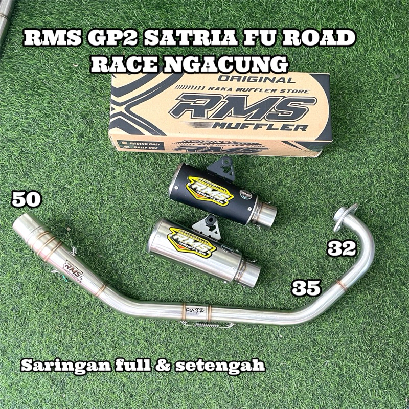 knalpot rms gp2 satria fu road race ngacung titan dan black