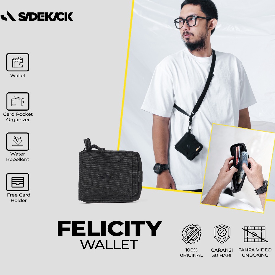 Sidekick Project FELICITY  Dompet pria  Hanging Wallet  Dompet Gantung Leher