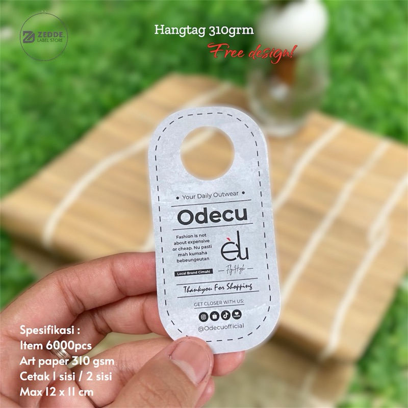 

( 6000pcs Hangtag Art Paper 310gsm FREE DESIGN ) Hangtag Art Paper Tipis Custom Merk Harga Baju