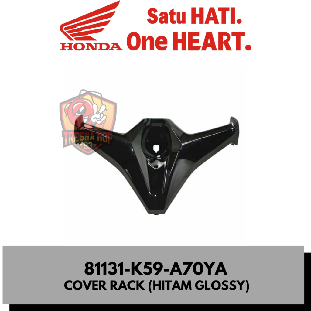81131-K59-A70YA COVER RACK HITAM GLOSSY NEW VARIO 150 K59J GEN 1 ORIGINAL 81131K59A70YA