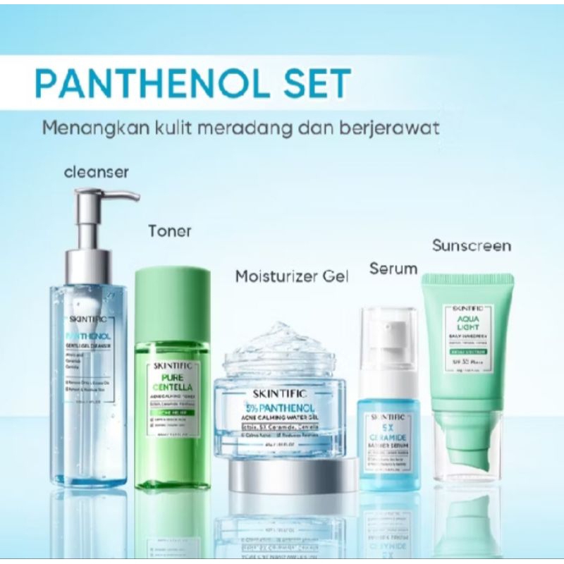 PAKET LENGKAP SKINTIFIC PANTHENOL SET ISI 5