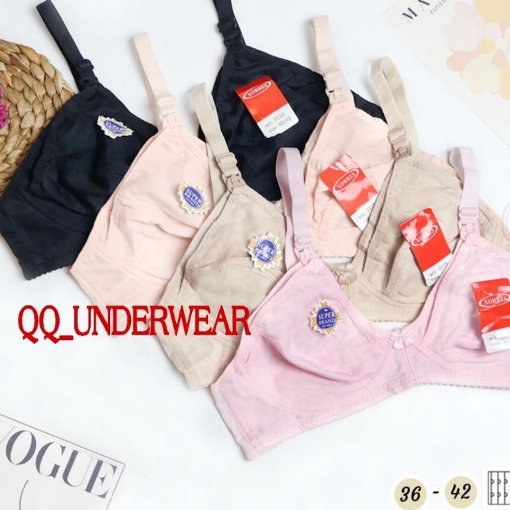 Bra Menyusui Tanpa Kawat Kancing Depan Kait 2 Size 3642 BH menyusi Tanpa Busa