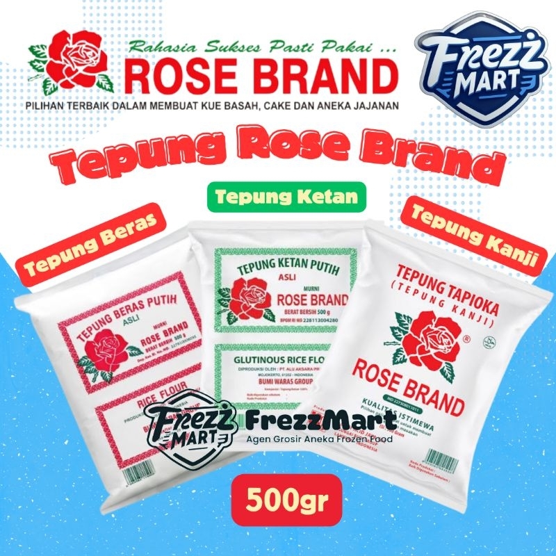 

Tepung Rose Brand 500gr Tepung Beras Ketan Tapioka Kanji.