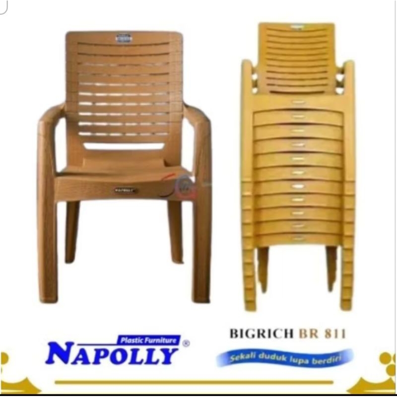 Paket 2 bh Kursi Teras Tebal Big Rich BR 811 BR811 Motif Urat Kayu Merk Napolly