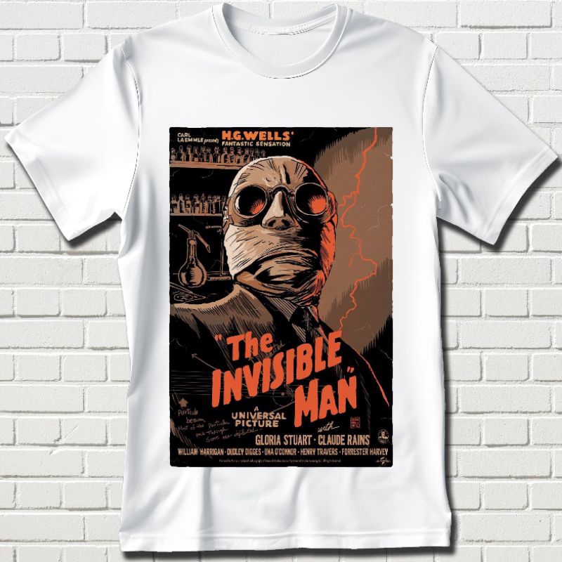 Kaos HG Wells 'The Invisible Man' - baju kaos dewasa - kaos movie