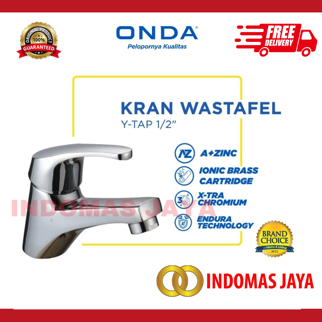 ONDA Kran Wastafel Cuci Tangan Kuningan Y-TAP 1/2"