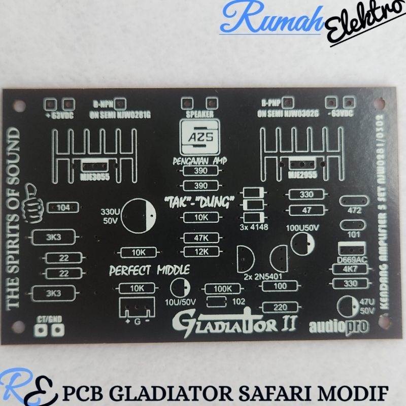 PCB POWER AMPLIFIER GLADIATOR SAFARI MODIF FOR MIDDLE TAK DUNG
