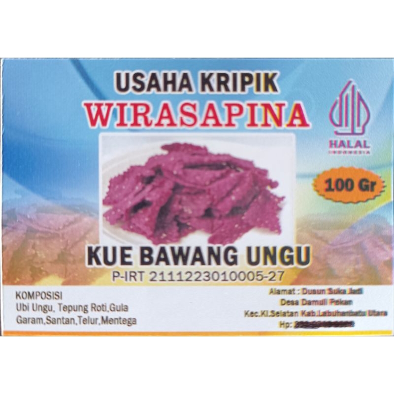 

Halal Usaha Kripi Wirasapina Kue Bawang Ungu 500 Gr
