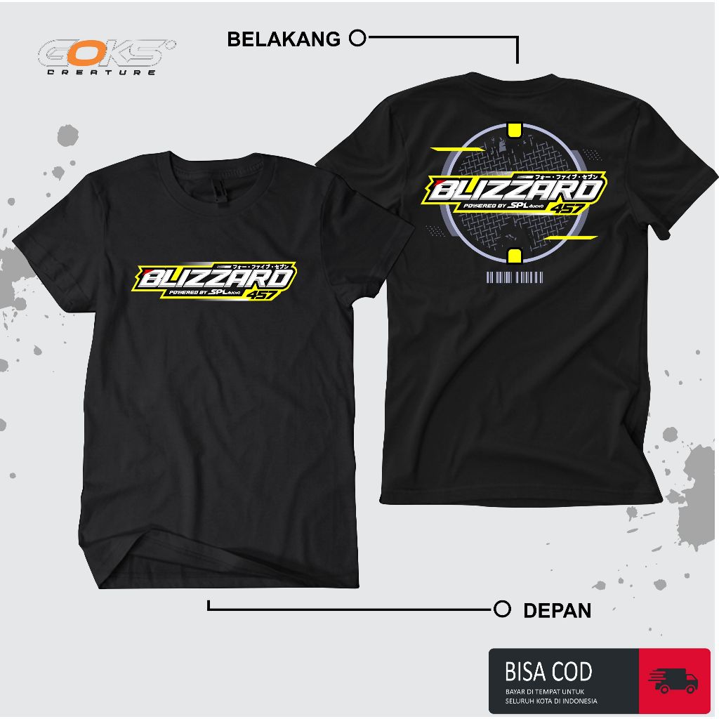 Kaos Blizzard Audio Sound System Katun Combed Unofficial