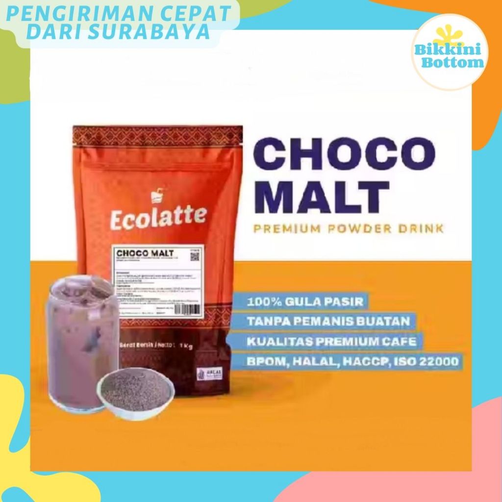 

Bubuk Minuman CHOCO MALT Ecolatte Premium 1kg Bubuk Minuman Rasa CHOCOMALT Powder Drink Halal