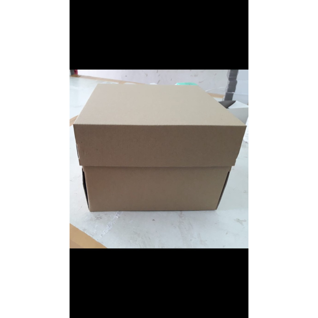 

( 10 pcs ) kardus coklat polos penyimpanan barang kotak packaging hampers kue ukuran 25x25x10 cm