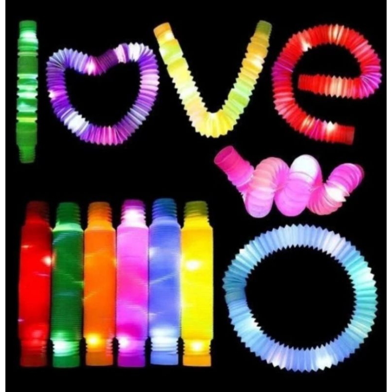 Mainan anak Light UP Pop pipes mainan pop tube led viral