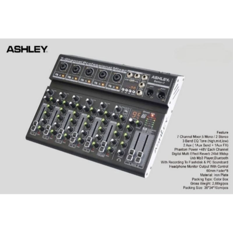 MIXER AUDIO ASHLEY BETTER 7 BLUETOOTH RECORDING ORIGINAL ASHLEY  BETTER 7
