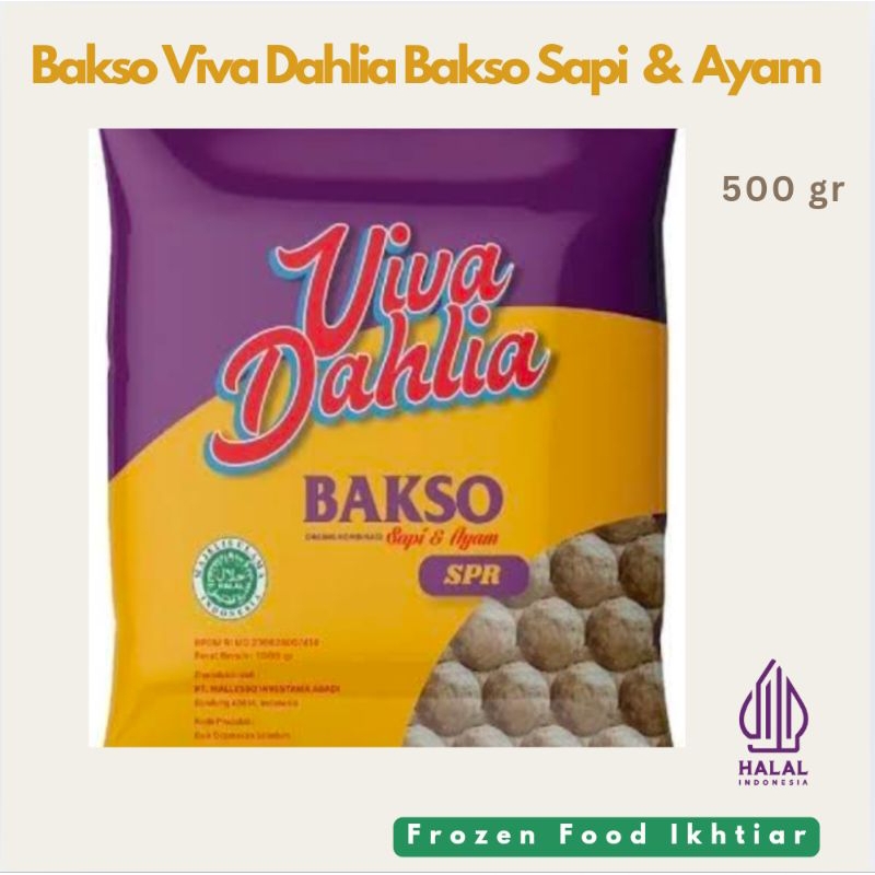 

Bakso Viva Dahlia kombinasi daging sapi dan ayam 500gram/50 butir