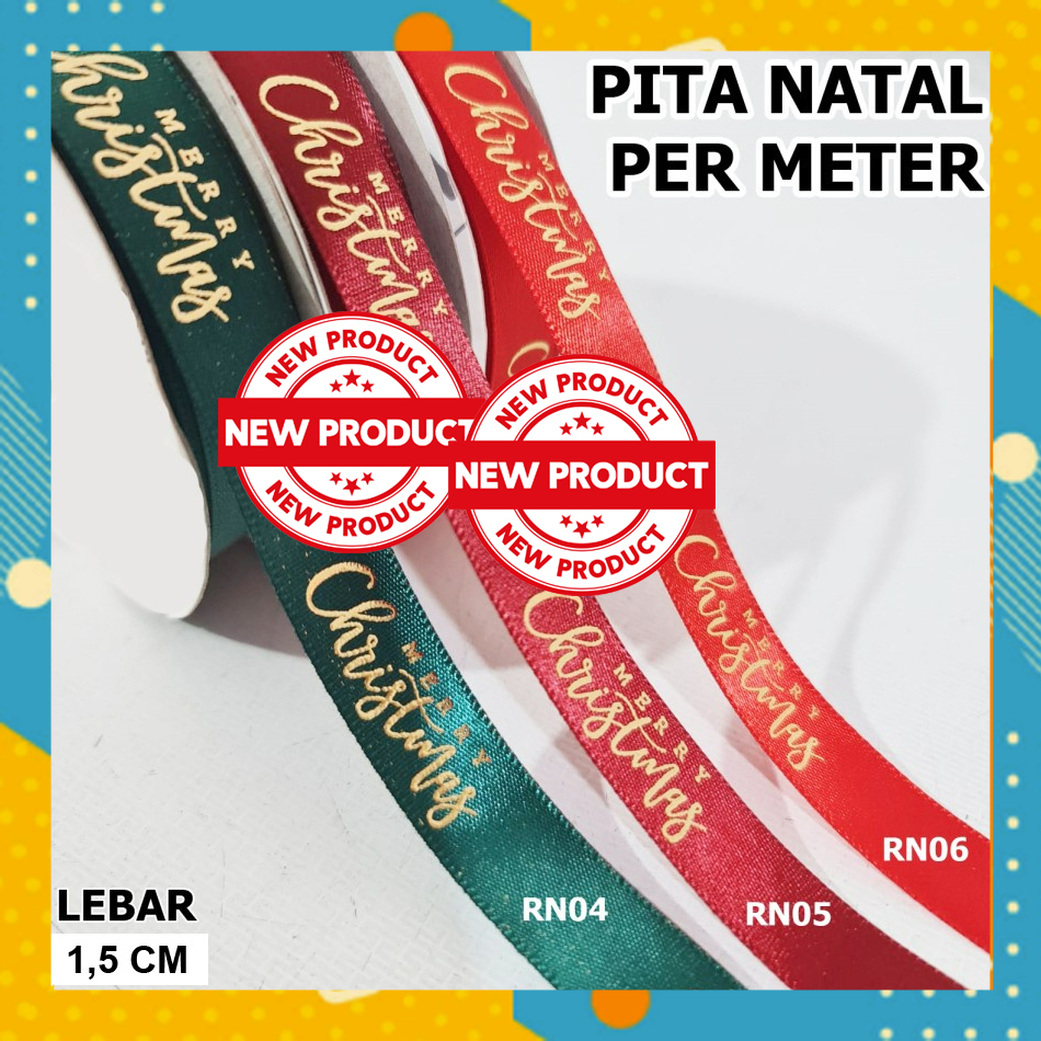 

Pita NATAL Satin 1,8 CM Kado Parcel Hampers Hiasan Cake Maroon Hijau YY0812A4