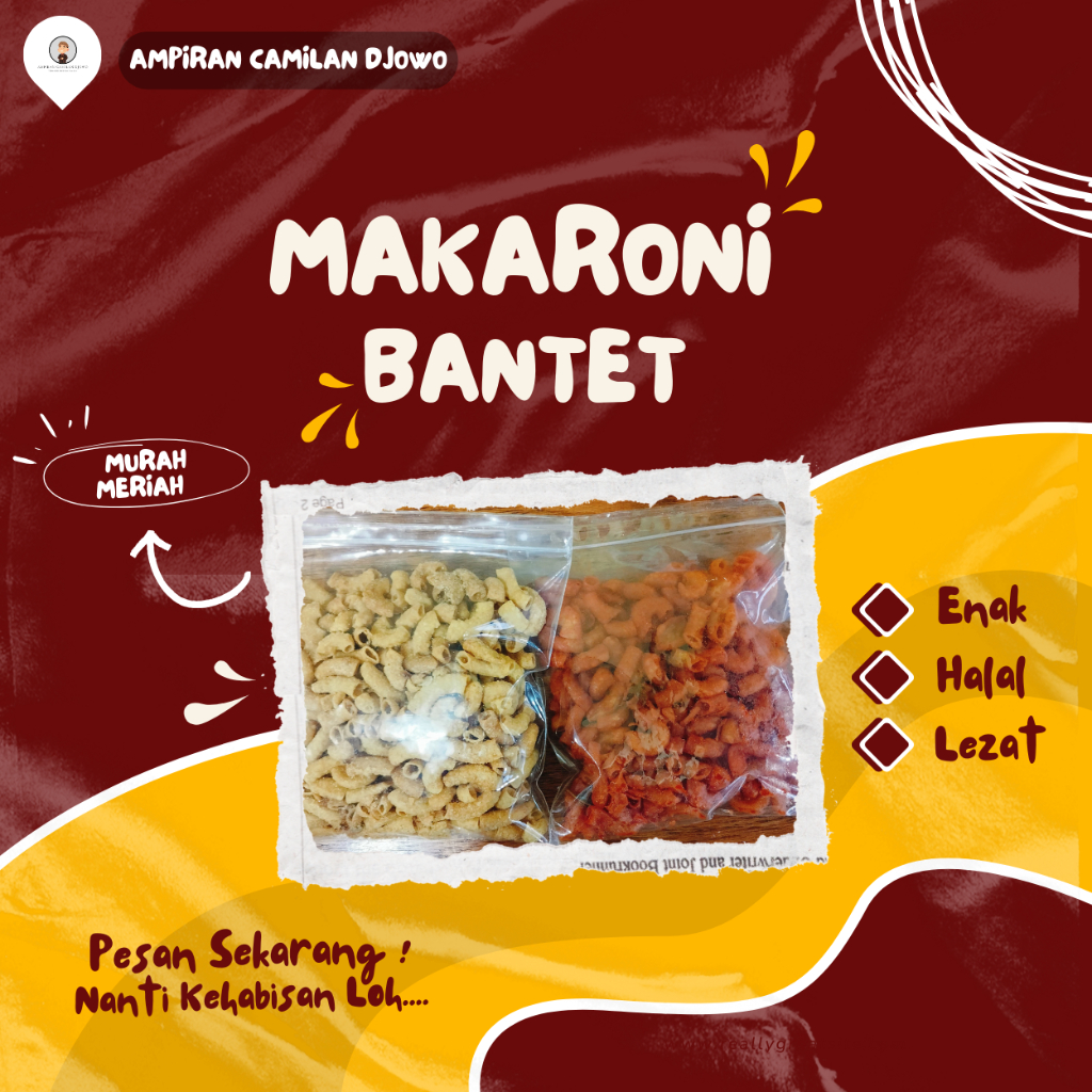 

MAKARONI BANTET - BANTAT PEDAS - Khas Mojokerto Tasikmalaya - Ampiran Camilan Djowo