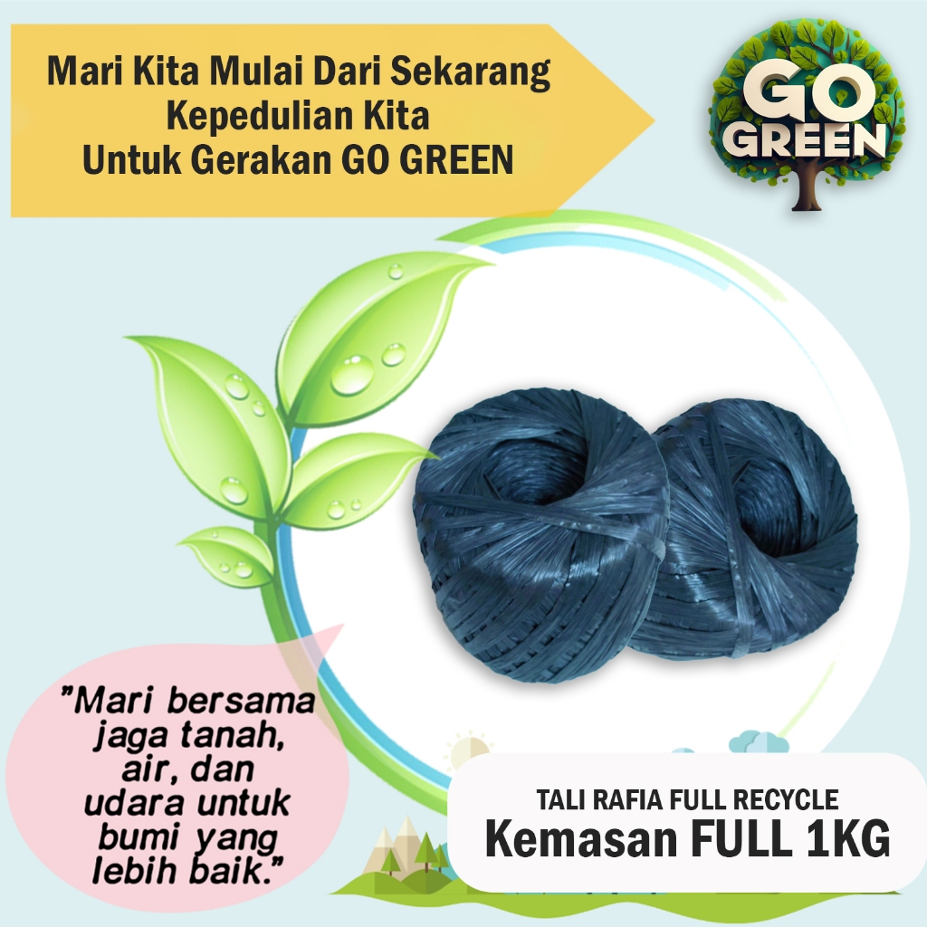 

Tali Rafia Plastik Tali Rapia Hitam Full 1Kg