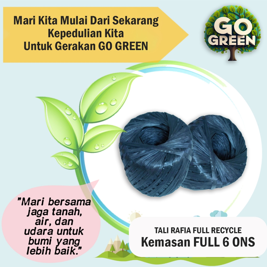 

Tali Rafia Plastik Tali Rapia Hitam Full 6 Ons