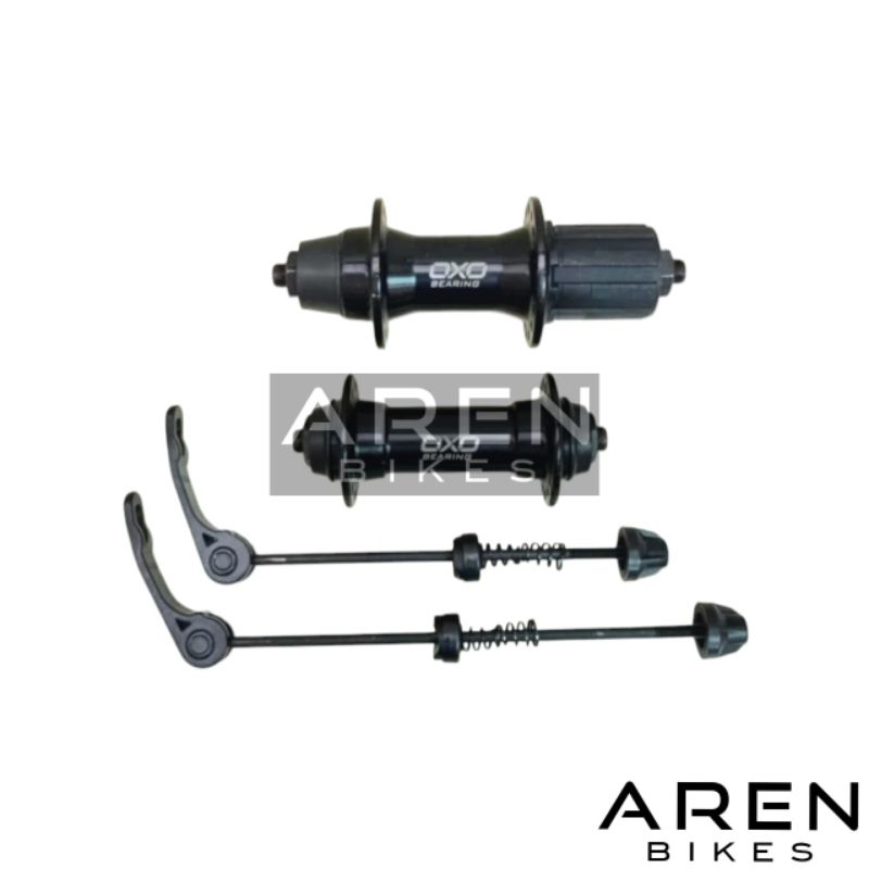 HUB FREEHUB OXO LUBANG 32 36 HOLE SLUP CASSETTE 7 8 9 10 SPEED 32H 36H HITAM ALLOY RIM BRAKE BALAP R