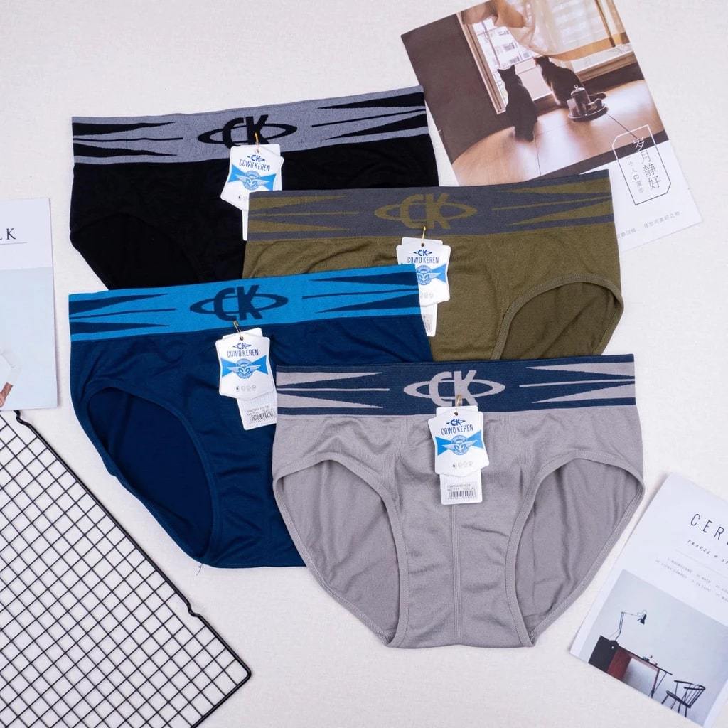 3pcs Celana Dalam Pria Rajut Tanpa Jahitan Cowok Keren