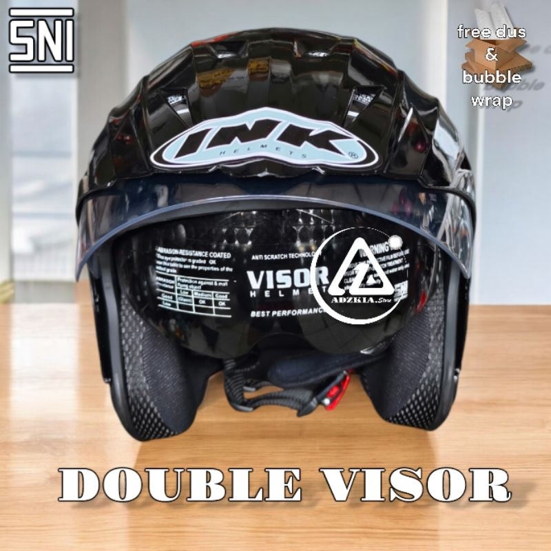 HELM INK DOUBLE VISOR MODEL JP8 | HELM HALF FACE | SNI