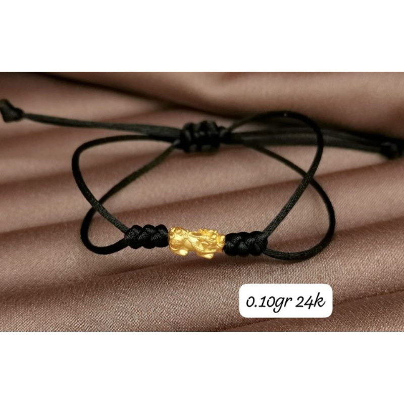 Gelang Emas Asli Naga 24K Hongkong 999% Tali 2 Layer