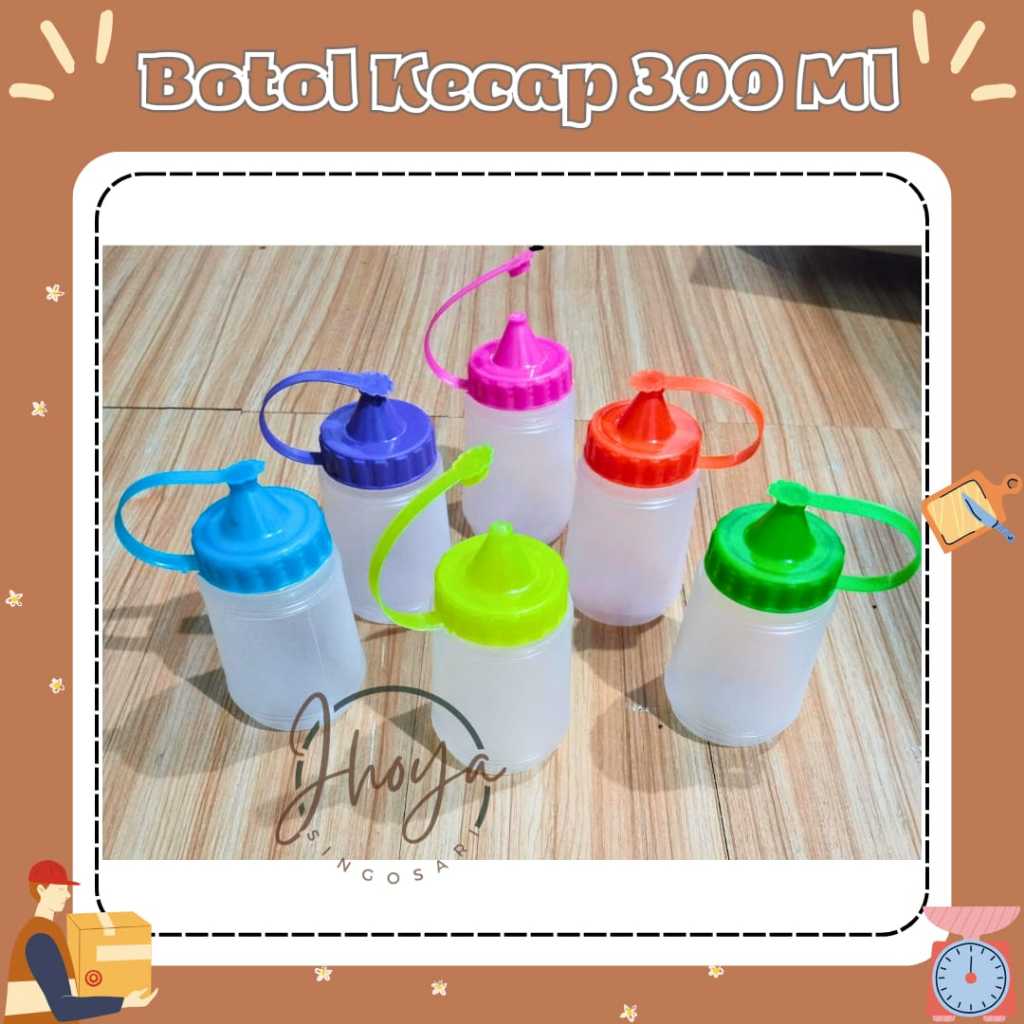 BOTOL KECAP ESTETIK ANTI TUMPAH BOTOL KECAP PLASTIK BOTOL KECAP KECIL MINI BOTOL KECAP SAUS 300 ML M