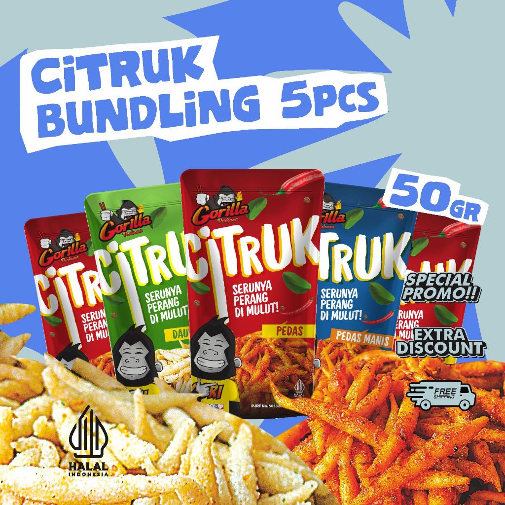 

Bundling Citruk 50gr 5pcs- Makanan Ringan- Snack Pedas