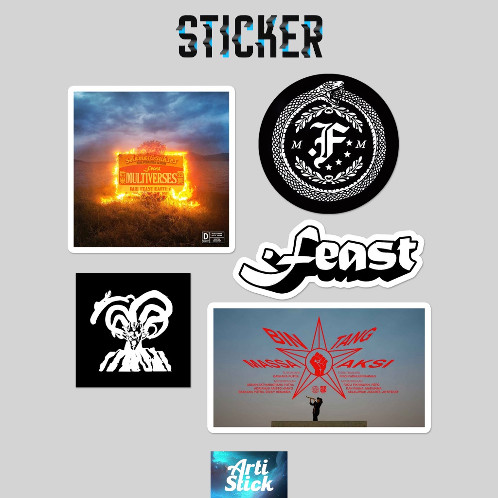 [5 pcs PACK] FEAST SERIES PACK STICKER 3  | Vinyl Laminasi anti air | ArtiStick Merch