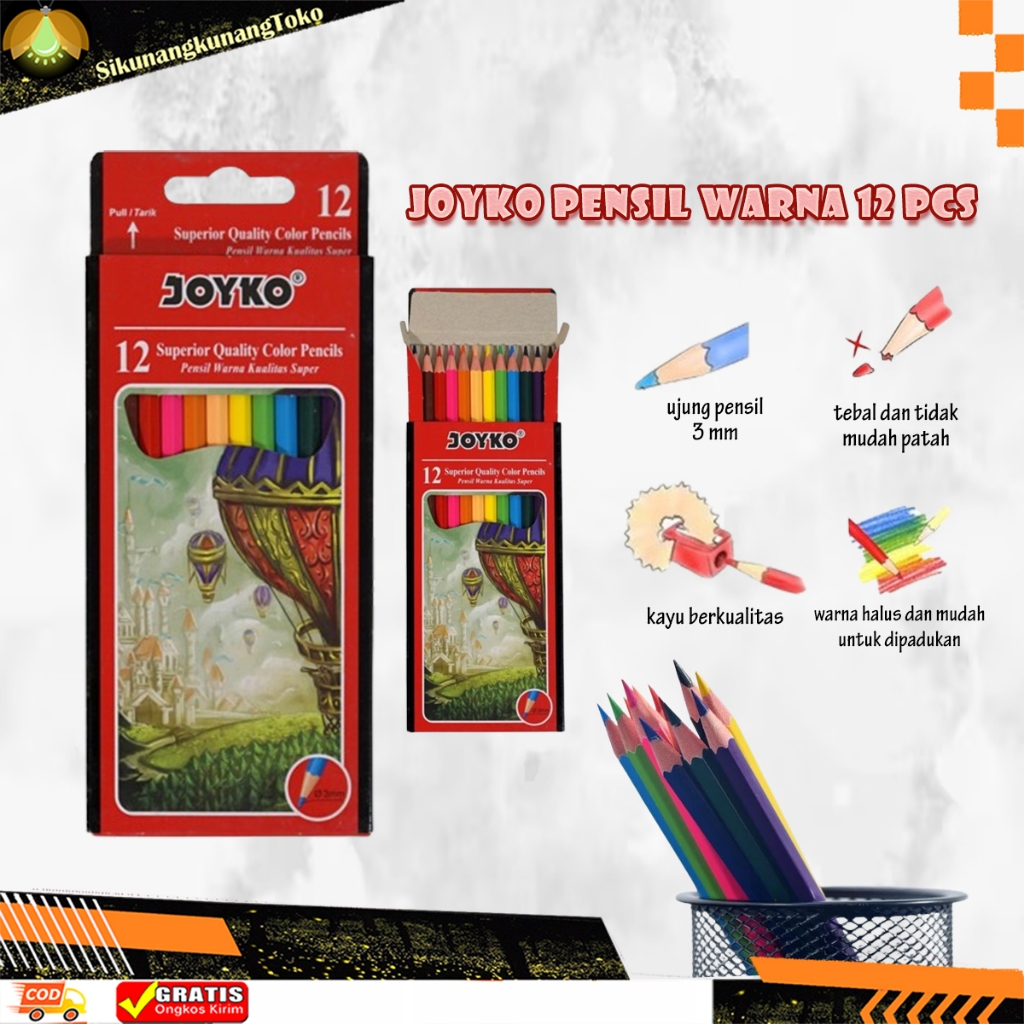 

(SKN) Joyko Pensil Warna Panjang 12 PCS Warni CP-100