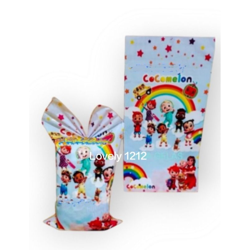 Plastik Snack Ulang Tahun Cocomelon 22x40 / Plastik Souvenir / Plastik Bingkisan Ulang Tahun Isi 10 