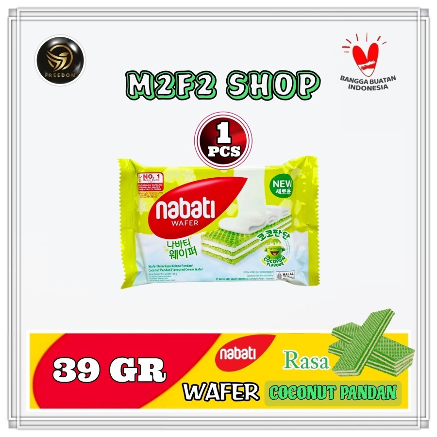 

Nabati Wafer Cocopan Coconut Pandan Cream | Krim Kelapa Pandan Sachet - 39 gr (Kemasan Satuan)