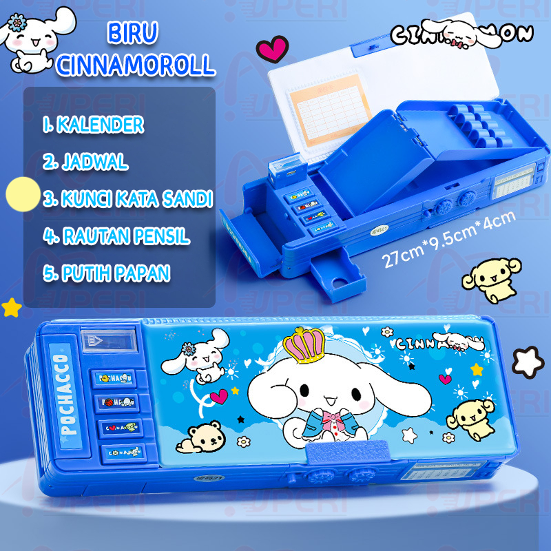 

New Tempat Pensil Kuromi Kotak Alat Tulis Multifungsi Kunci Kode Kotak Pensil Passward Sanrio Dua