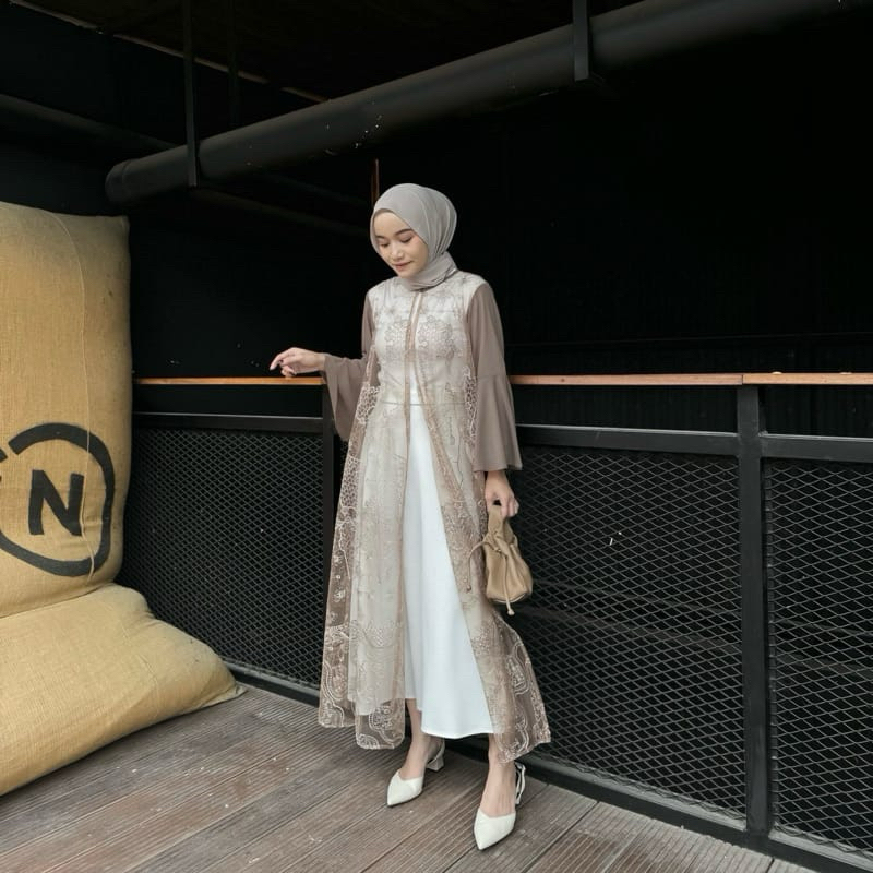 LaLuna Outer Dress Brokat Hari Raya