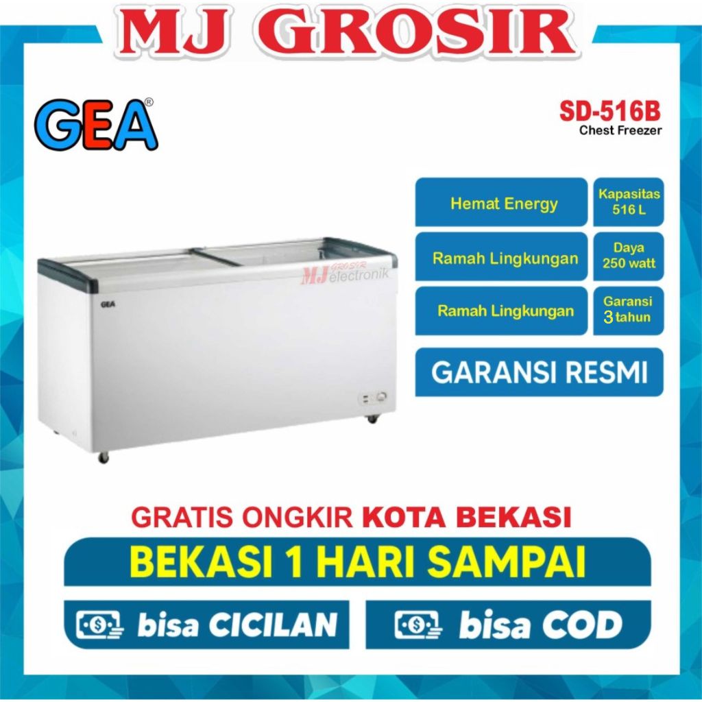 GEA SD 516 / UFH 400 / SD 500 BY BCHEST FREEZER BOX  516 L LEMARI PEMBEKU SLIDING