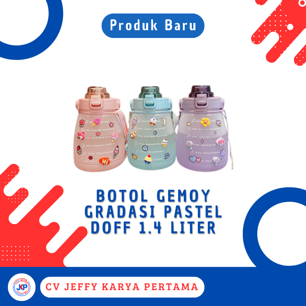 Botol Gemoy Gradasi Pastel Doff 1.4 Liter