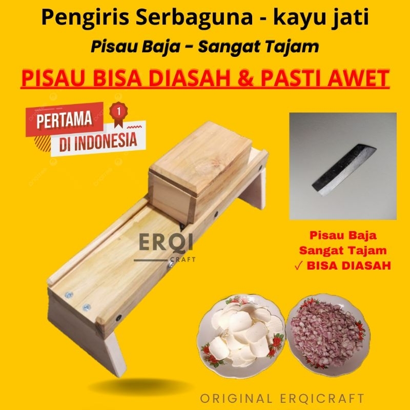Pengiris Serbaguna - PISAU BISA DIASAH Pemotong Bawang Perajang Keripik Singkong Slicer Ubi Parutan 