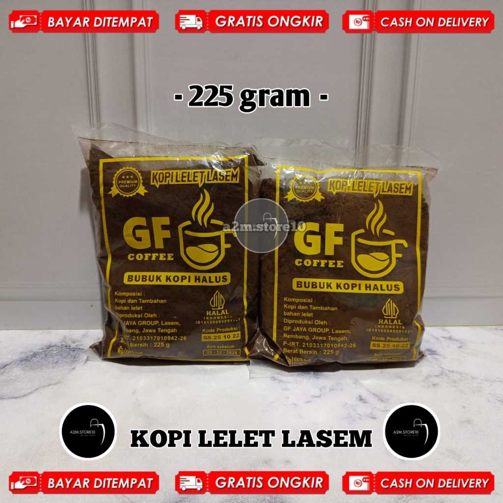 

KOPI LELET LASEM 225 GRAM | TERLARIS TERMURAH HARGA PROMO | GF KOPI | KOPI HITAM ASLI | KOPI BUBUK