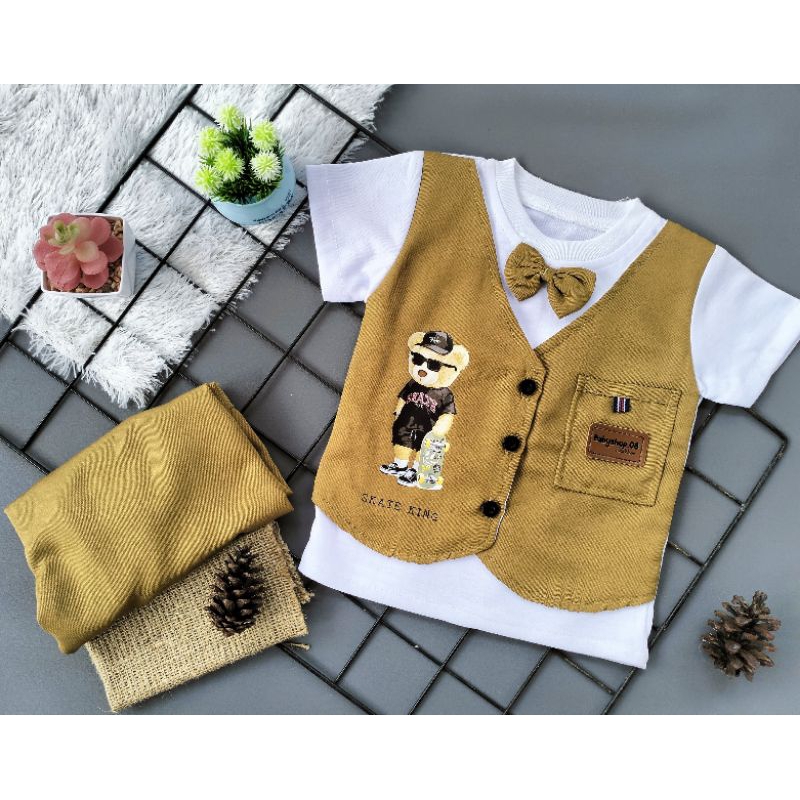 Baju anak / setelan anak rompi cowok 3 bulan sampai 2 tahun / baju bayi Anak-Anak Laki-Laki Parsel