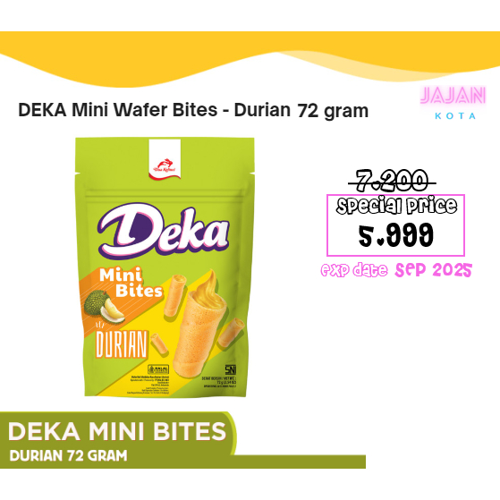 

Deka Mini Wafer Bites Durian 72 gram