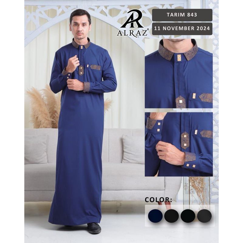 gamis Alraz Tarim 843 Lengan Panjang jubah alraz jubah alraz dewasa pria