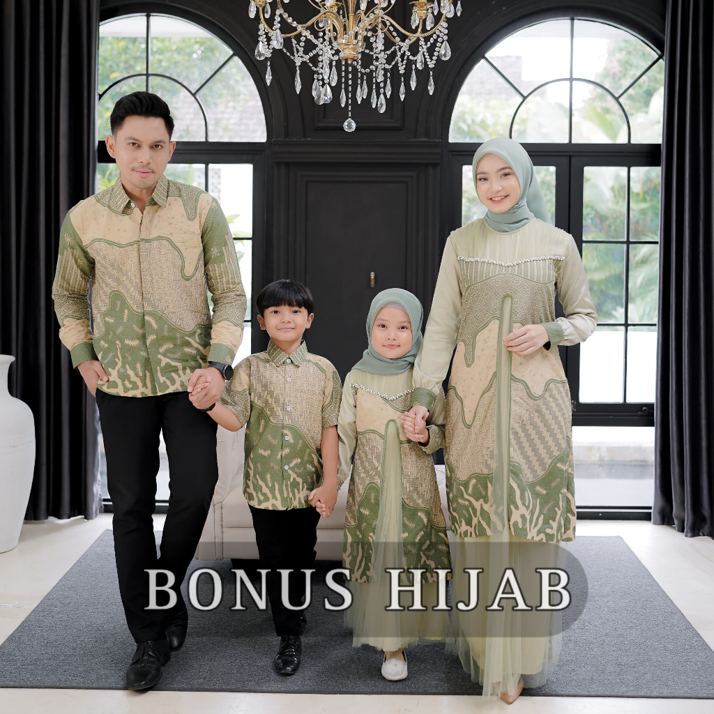 Batik Couple - GRIYA BATIK RM - Baju Couple SARMBIT Keluarga Couple FAMILY set Rahayu Couple Lebaran