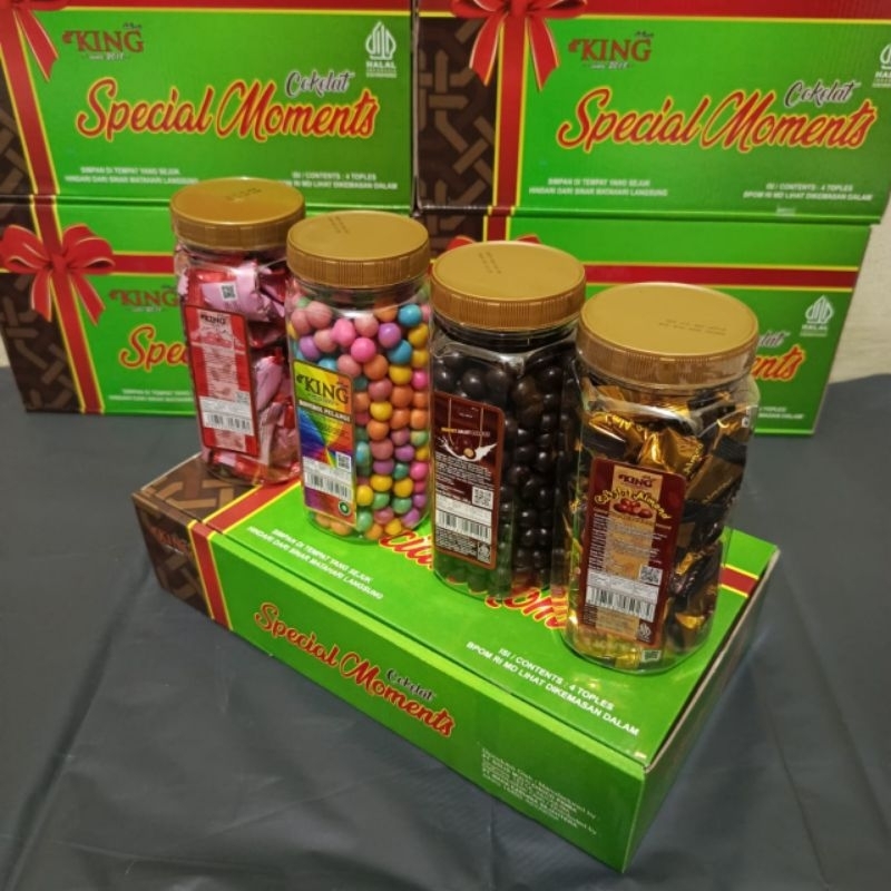 

QH Coklat Spesial Moment d'KING Cokelat Almond stroberry Bonibol Coklat isi 4 toples
