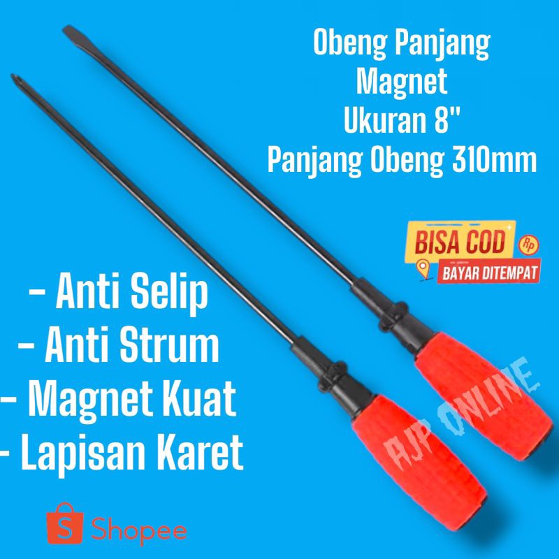 Obeng plus panjang obeng min Panjang 310mm 8"